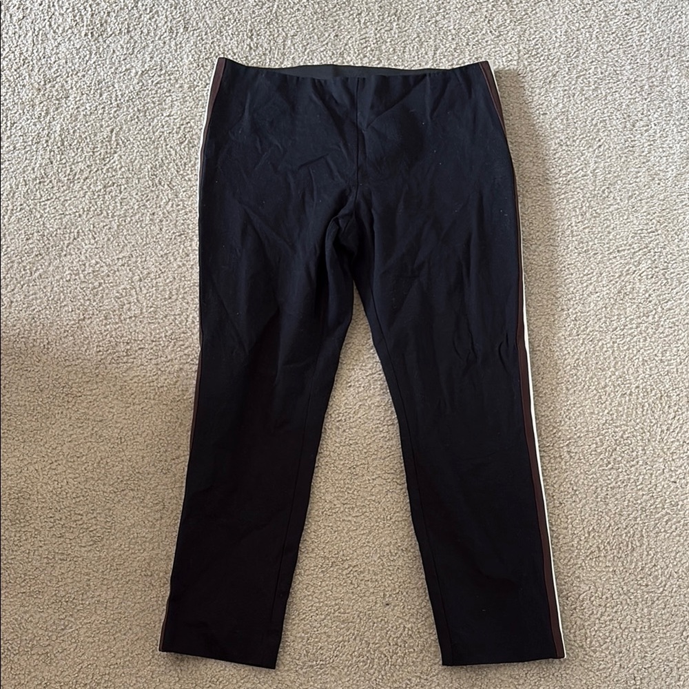 a new day Black Trousers with White Stripe